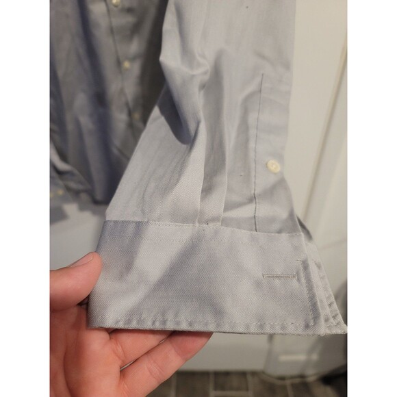 Michael Kors Men's Dress Shirt Medium 16 Gray Slim Fit Button Up - Picture 3 of 8